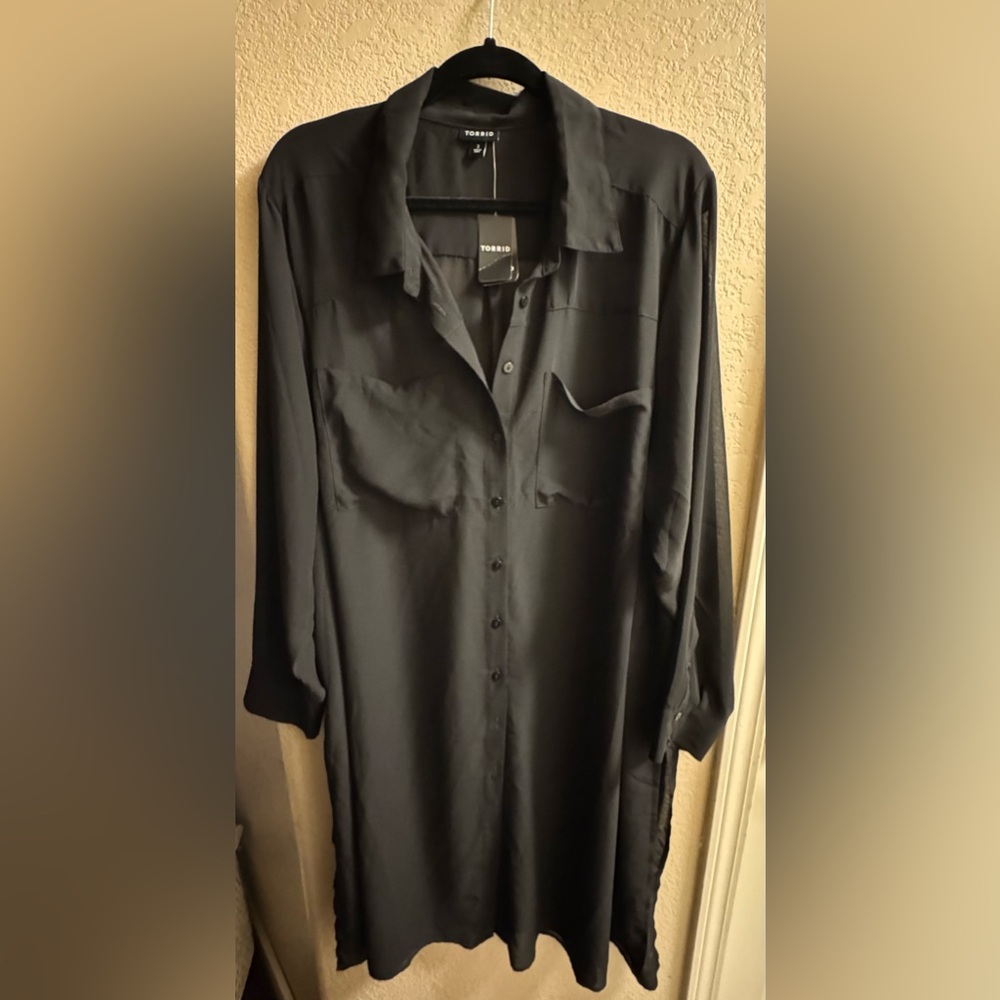 Torrid Deep Black Chiffon Tunic